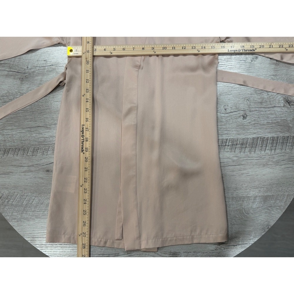 Slipintosoft 100% Silk Kimono Robe Champagne Tie Waist Luxury Lounge Large - Picture 12 of 13